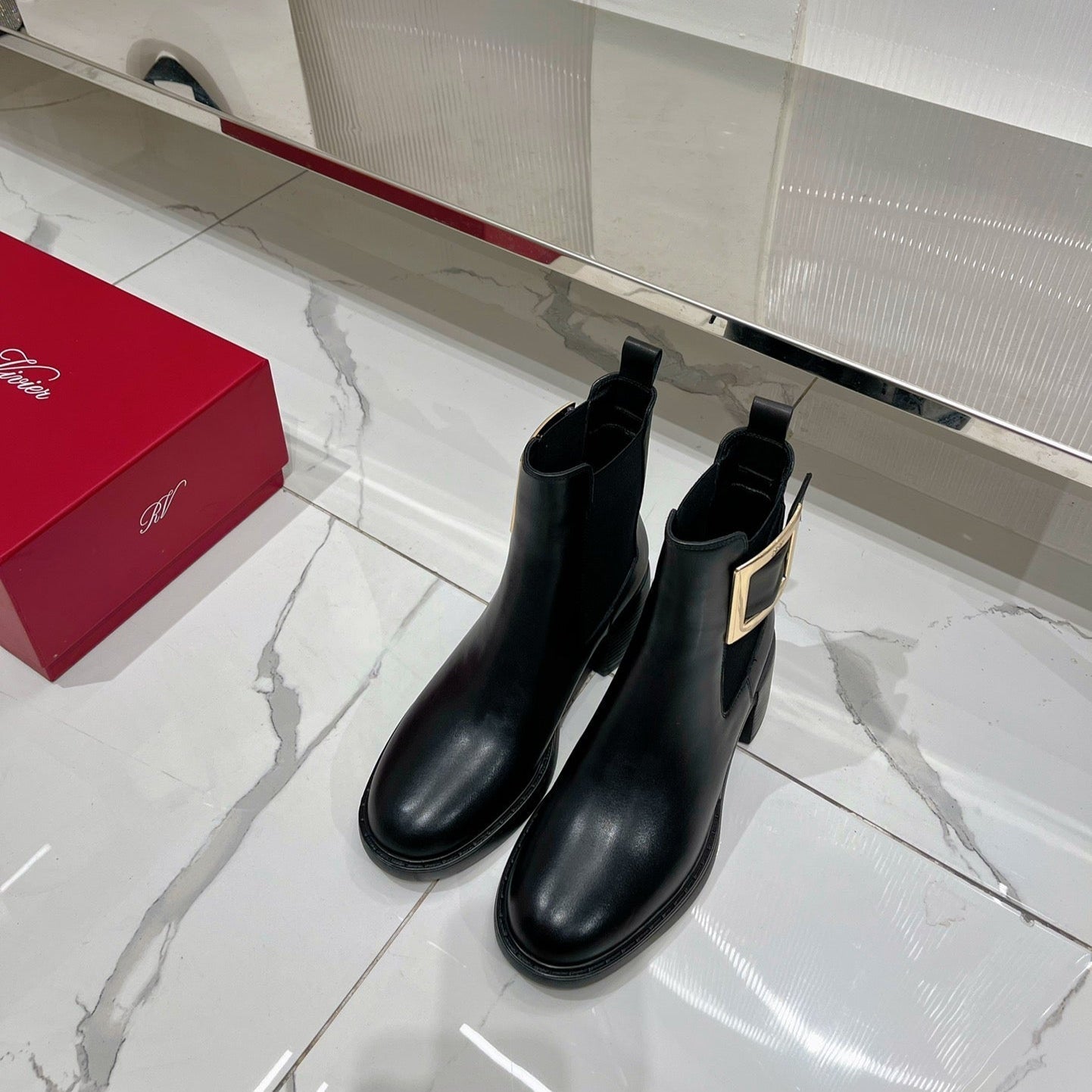 Viv Short Boots Black Cowhide 365203