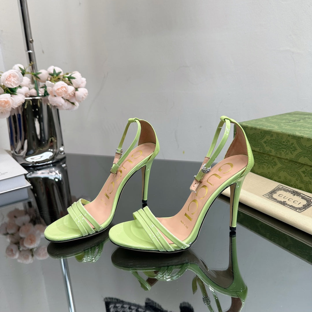 GG 105 HIGH HEEL SANDAL LIME LAMBSKIN