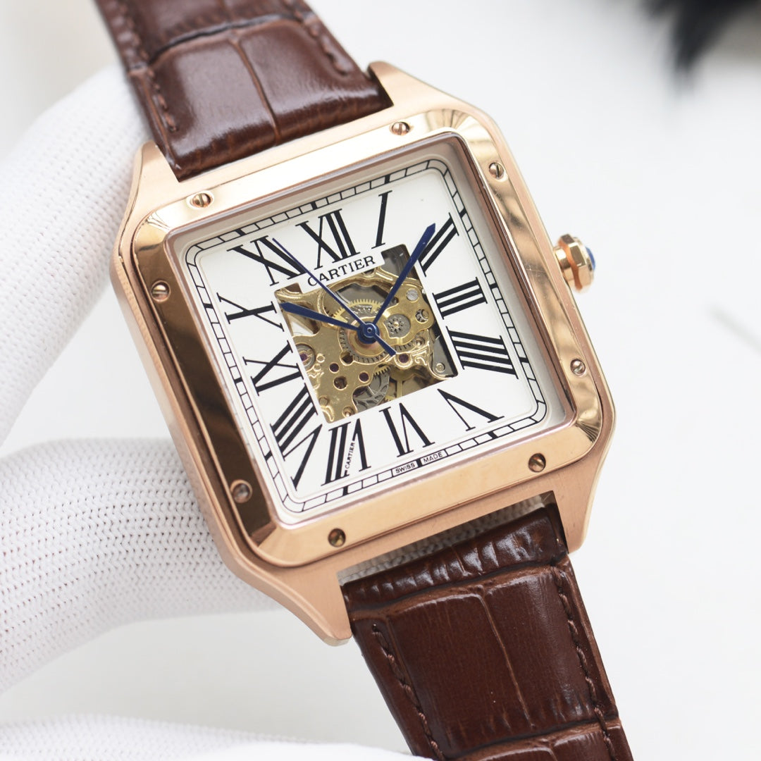 Cartier Santos 44mm Automatic Calfskin Strap