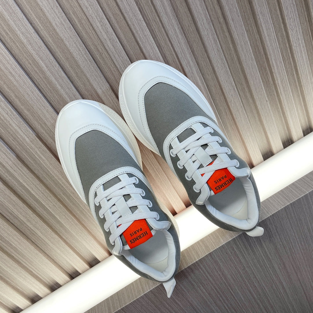 HM Giga 50 Sneaker Grey Canvas White Goatskin Orange