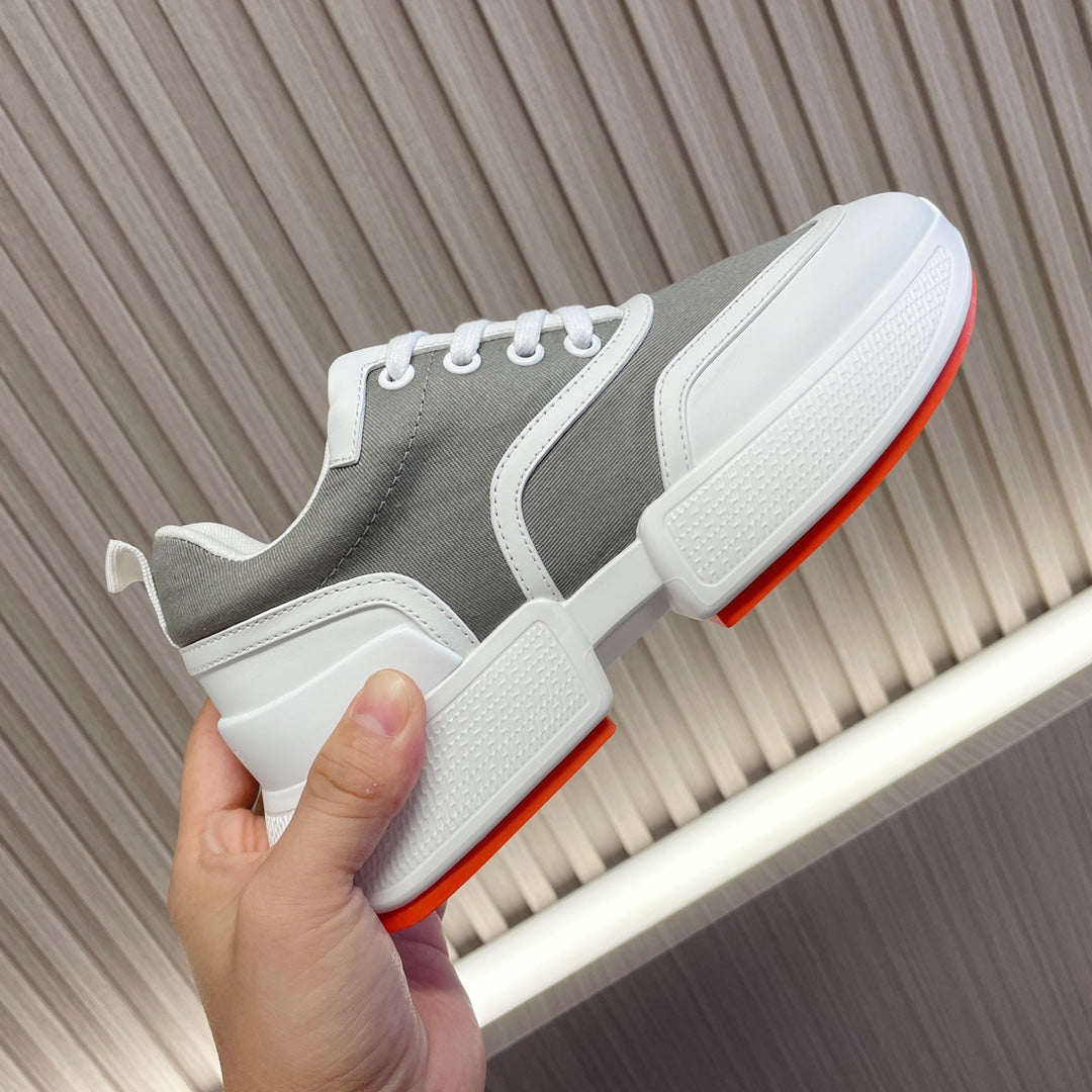 HM Giga 50 Sneaker Grey Canvas White Goatskin Orange