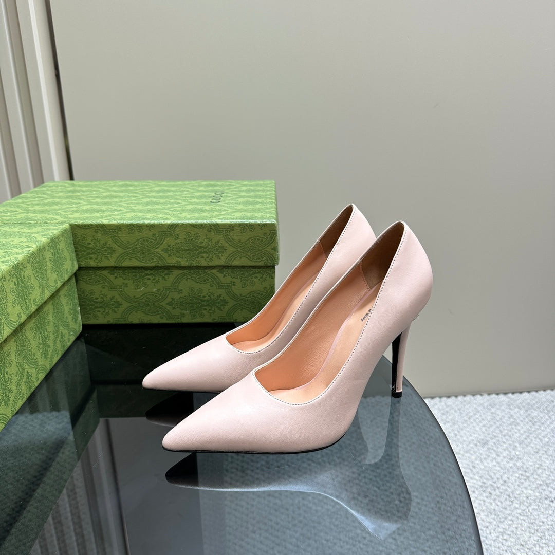 GG 105 BASIC HIGH HEEL CREAMY WHITE LAMBSKIN