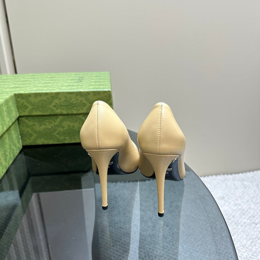 GG 105 BASIC HIGH HEEL CREAM LAMBSKIN
