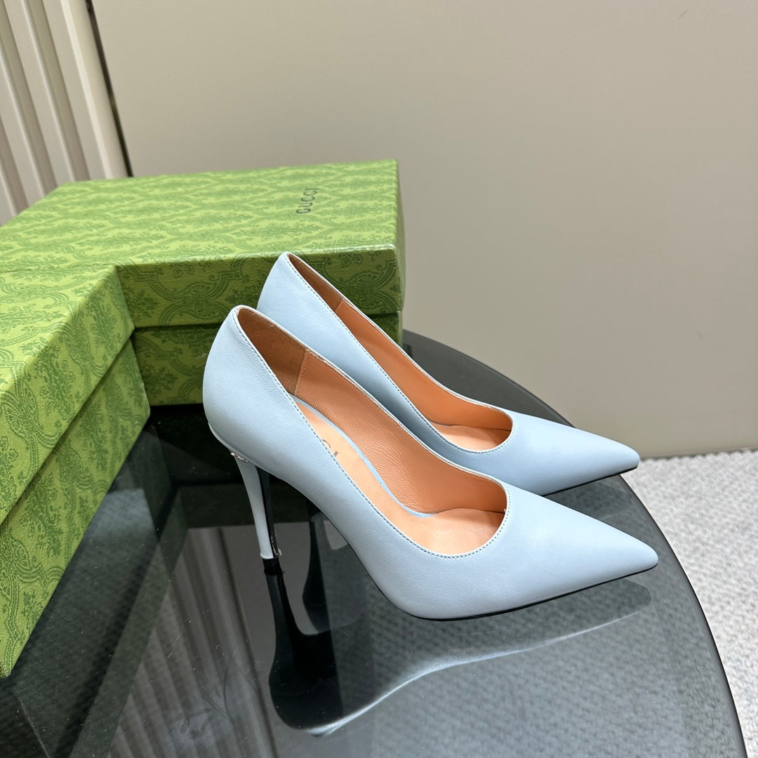 GG 105 BASIC HIGH HEEL PASTEL BLUE LAMBSKIN