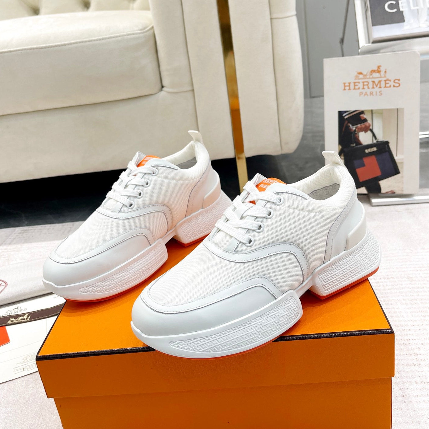 HM Giga Sneaker Beige Fabric206297