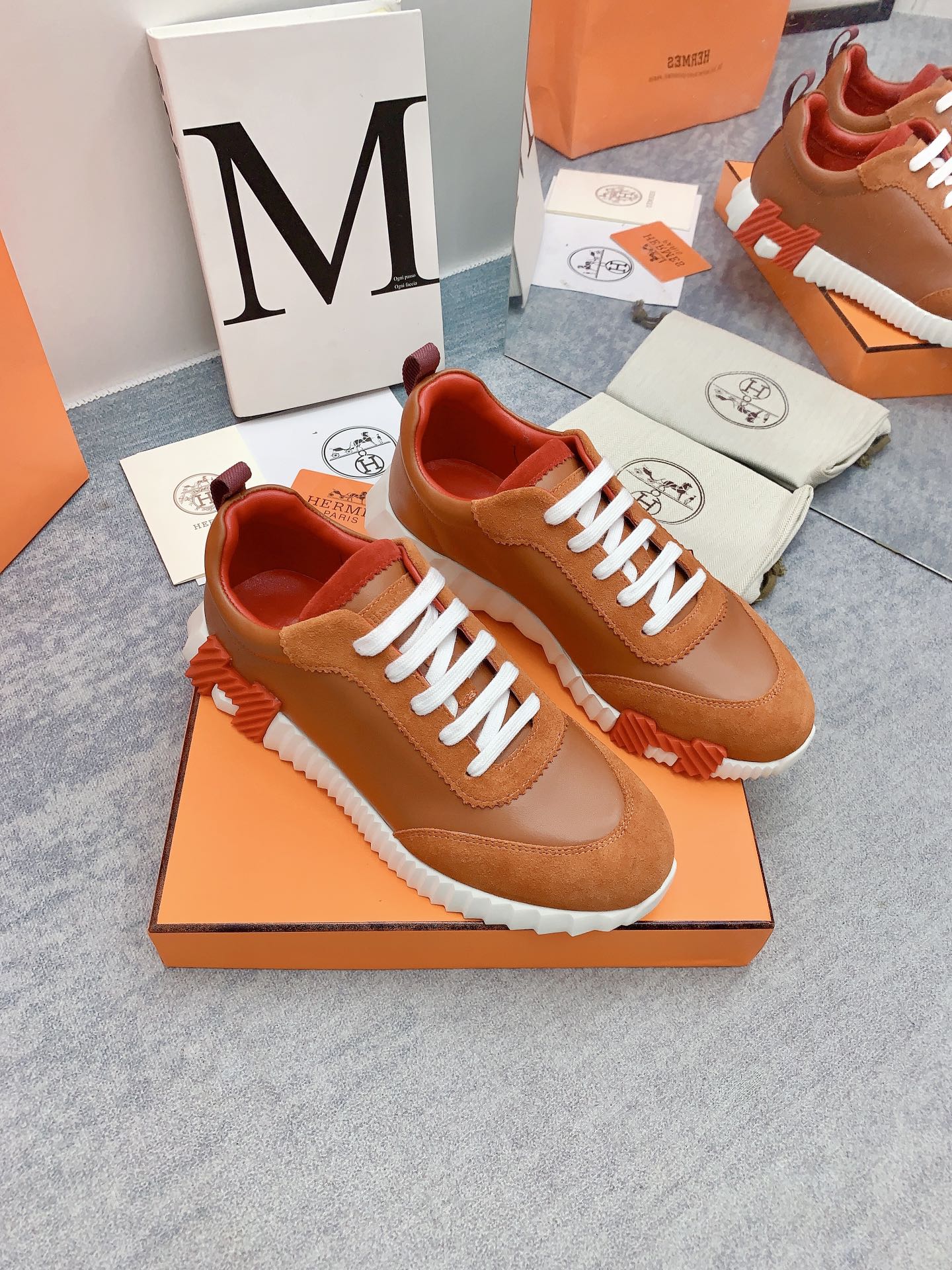 HM Bouncing Sneaker In Brown Lambskin 106427