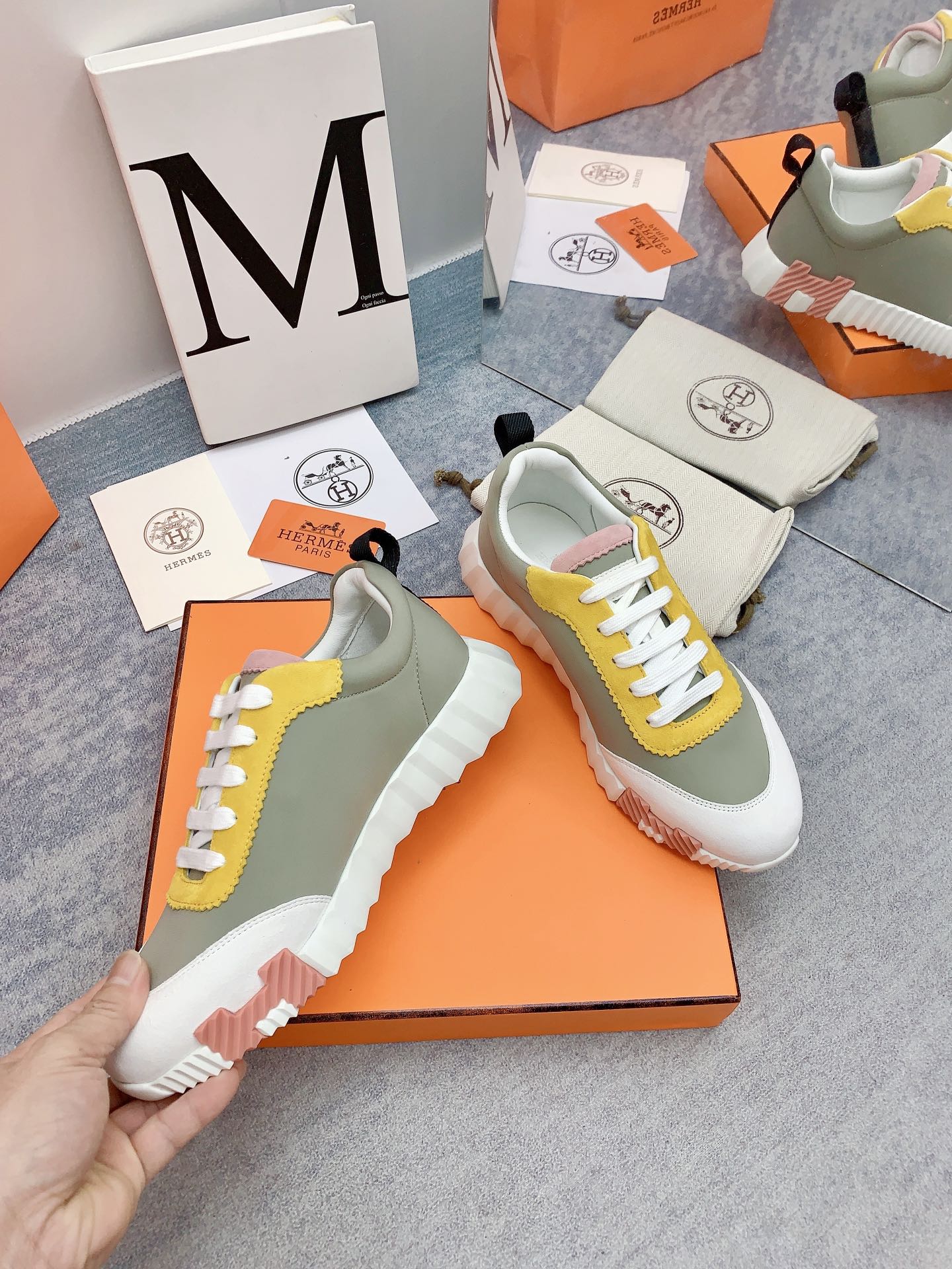 HM Bouncing Sneaker In Multicolor Lambskin 106439