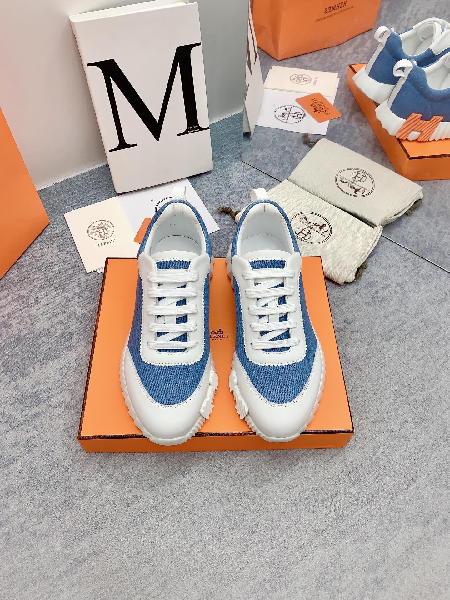 HM Bouncing Sneaker In Blue Denim Fabric  106453