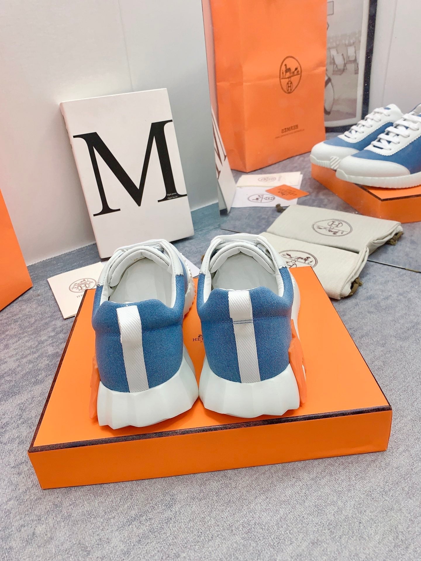 HM Bouncing Sneaker In Blue Denim Fabric  106453