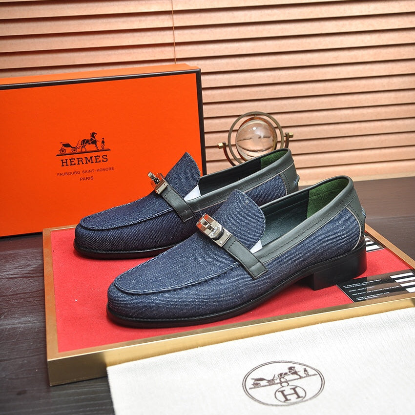 HM Men's Destin Loafer Blue Denim Cowhide 668422