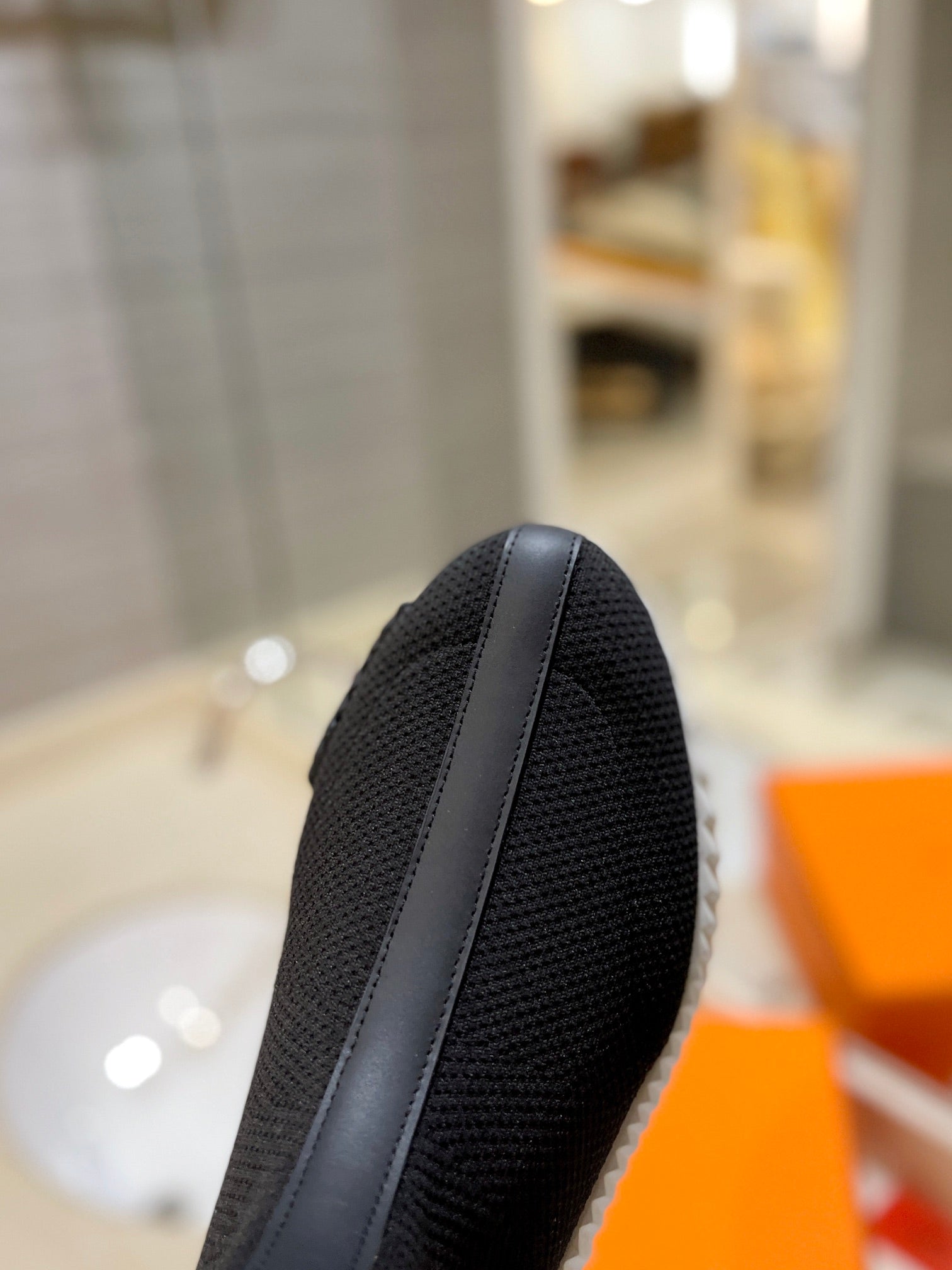 HM Fun Sneaker In Black Mesh Fabric And Lambskin  983010