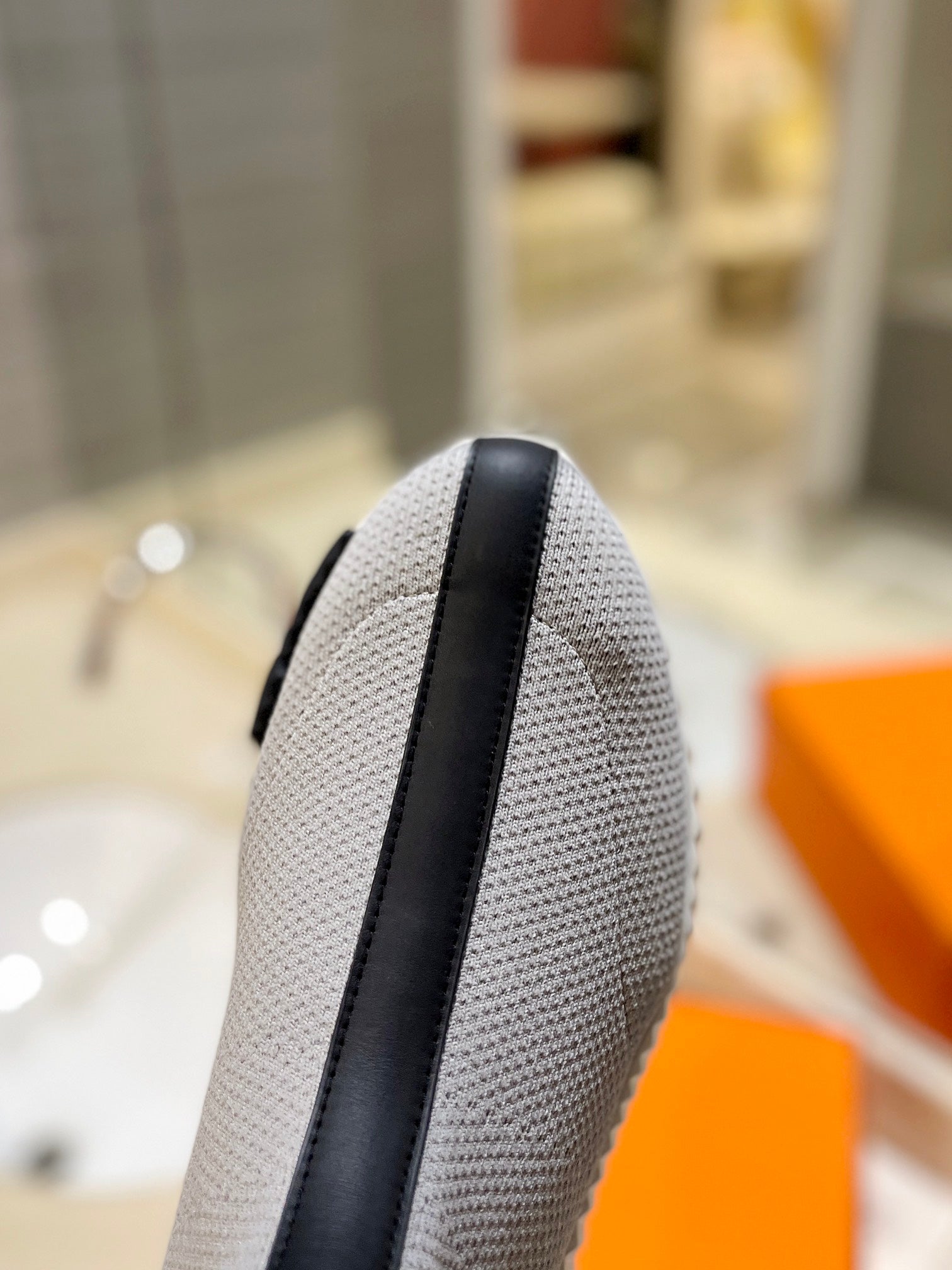 HM Fun Sneaker In Black Mix Grey Mesh Fabric And Lambskin 983022