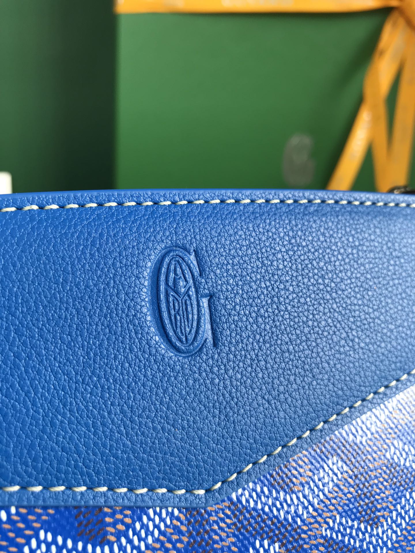 ROUETTE STRUCTURÃ‰ MINI BAG 21 IN SAPPHIRE BLUE GOYARDINE CANVAS AND CALFSKIN