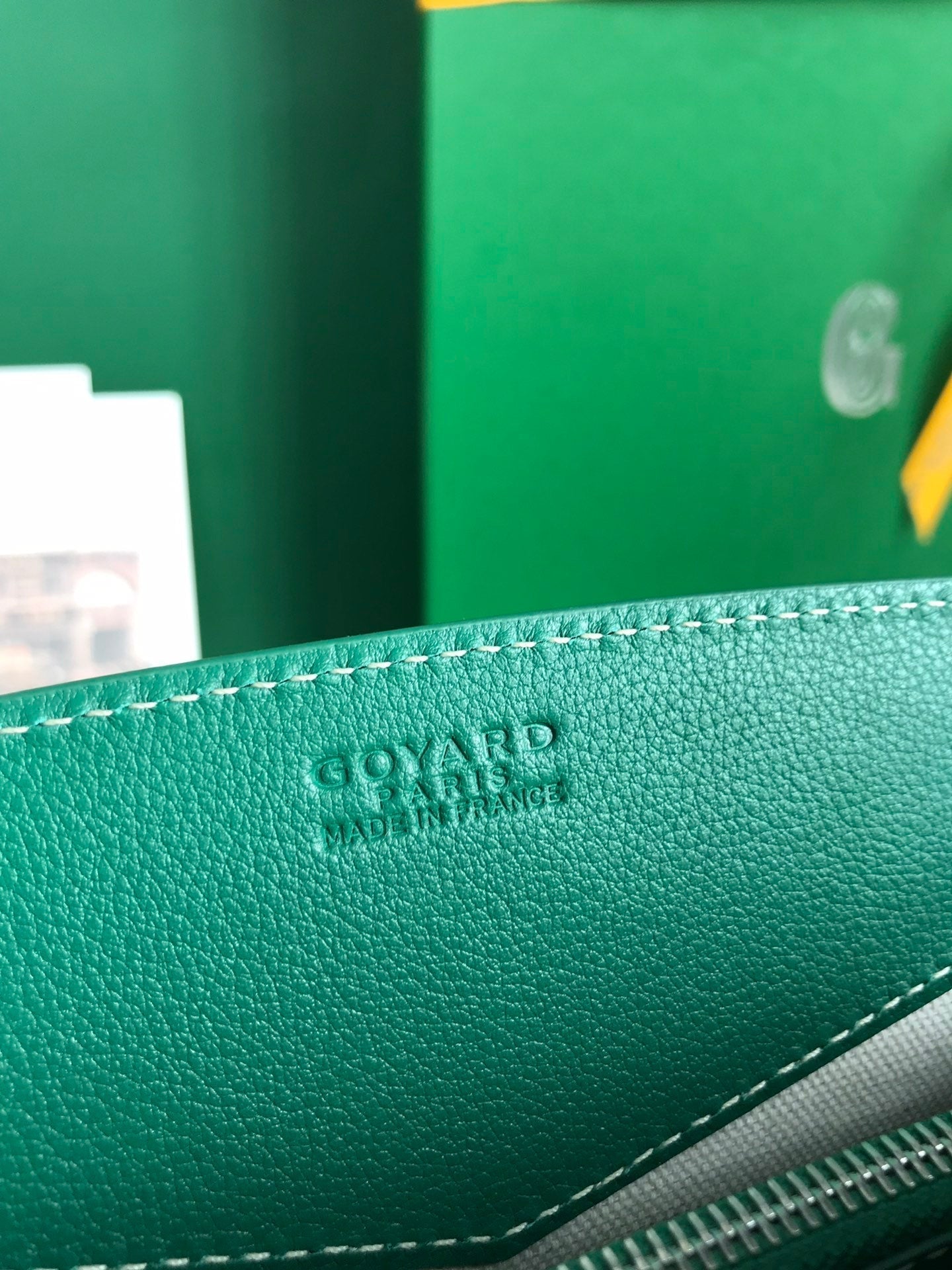 ROUETTE STRUCTURÃ‰ MINI BAG 21 IN GREEN GOYARDINE CANVAS AND CALFSKIN