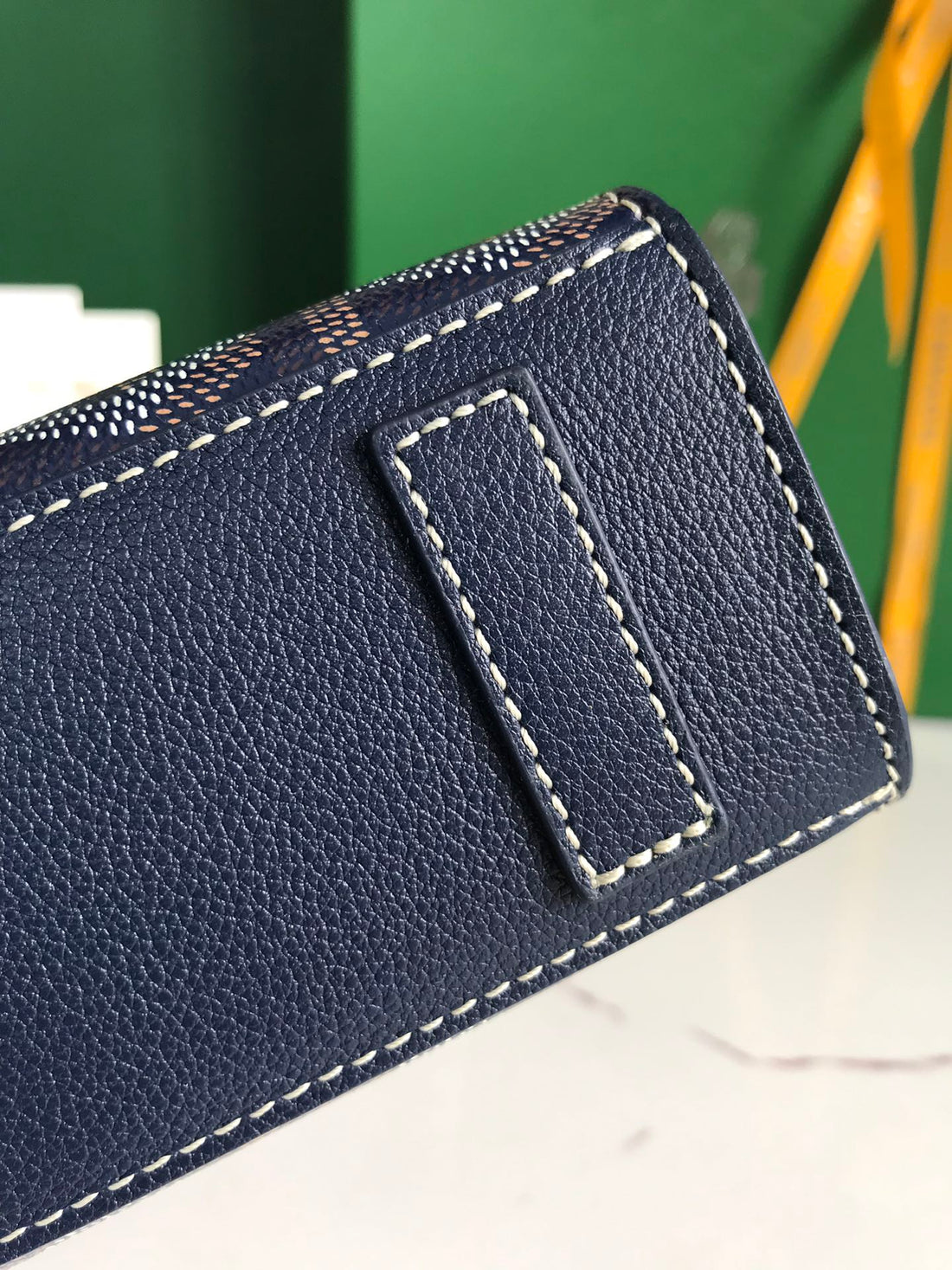 ROUETTE STRUCTURÃ‰ MINI BAG 21 IN NAVY BLUE GOYARDINE CANVAS AND CALFSKIN