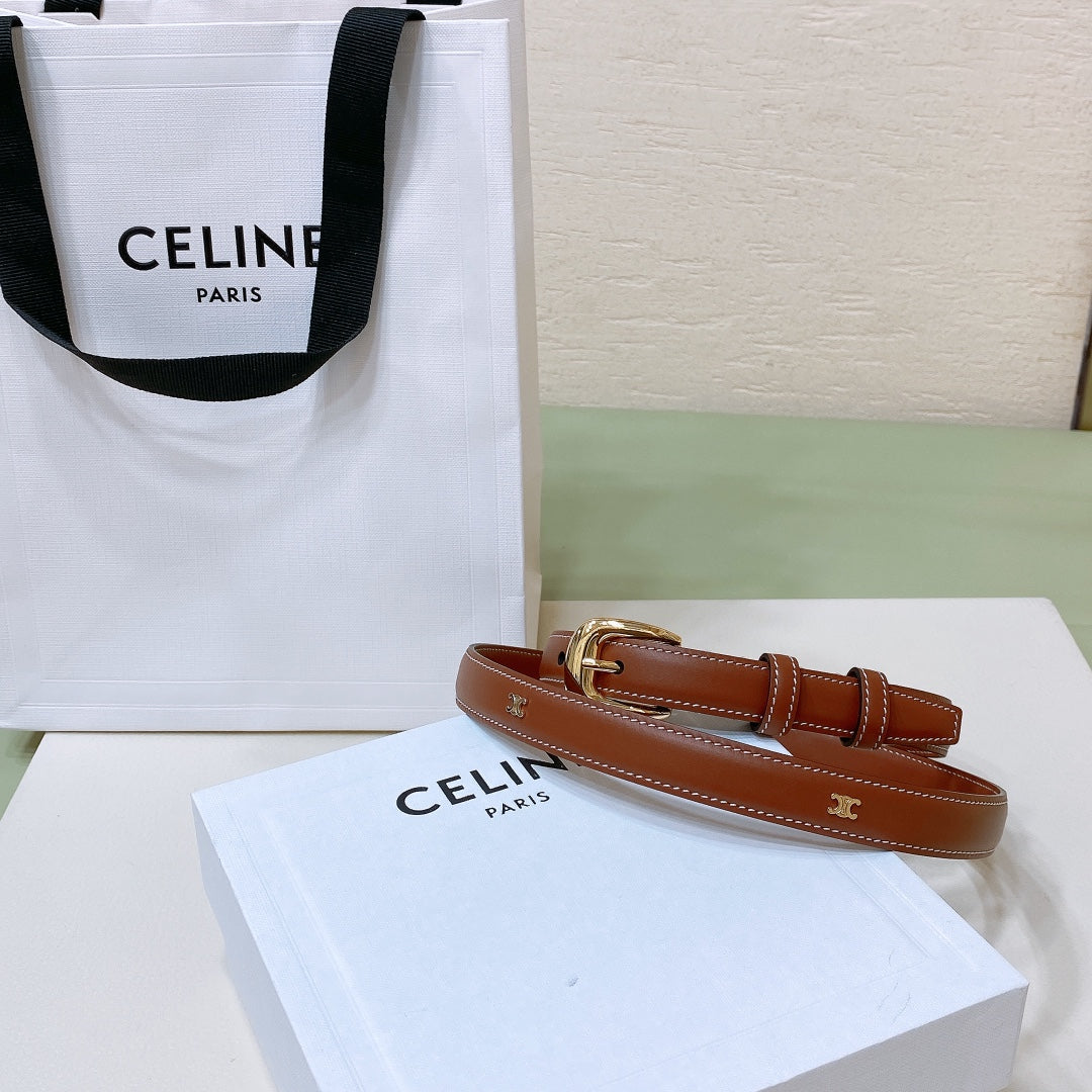 CEL 18mm Gold Belt Brown Cowhide 176688