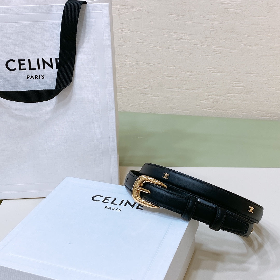 CEL 18mm Gold Belt Black Cowhide 176687