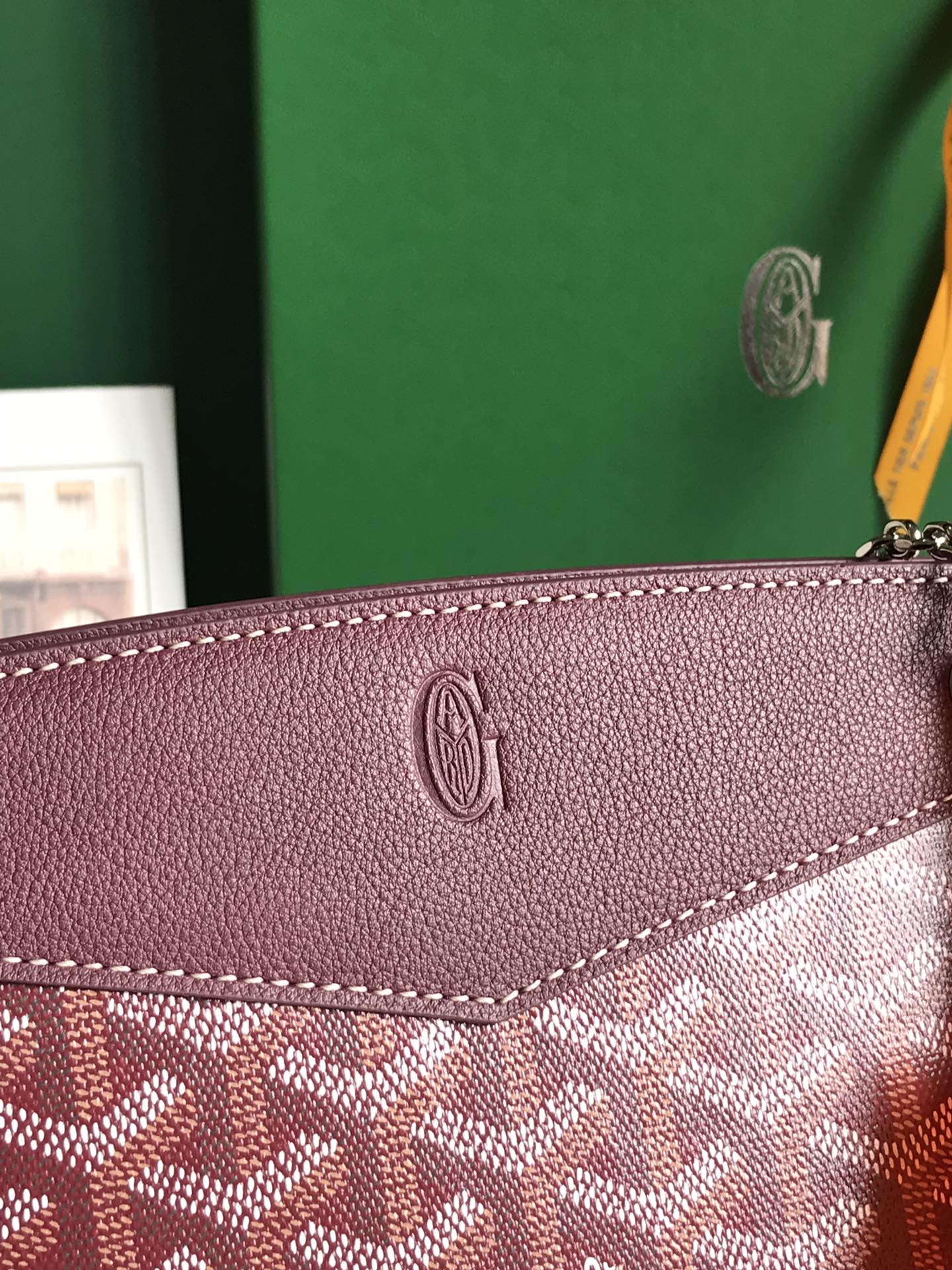 ROUETTE STRUCTURÃ‰ MINI BAG 21 IN WINE RED GOYARDINE CANVAS AND CALFSKIN