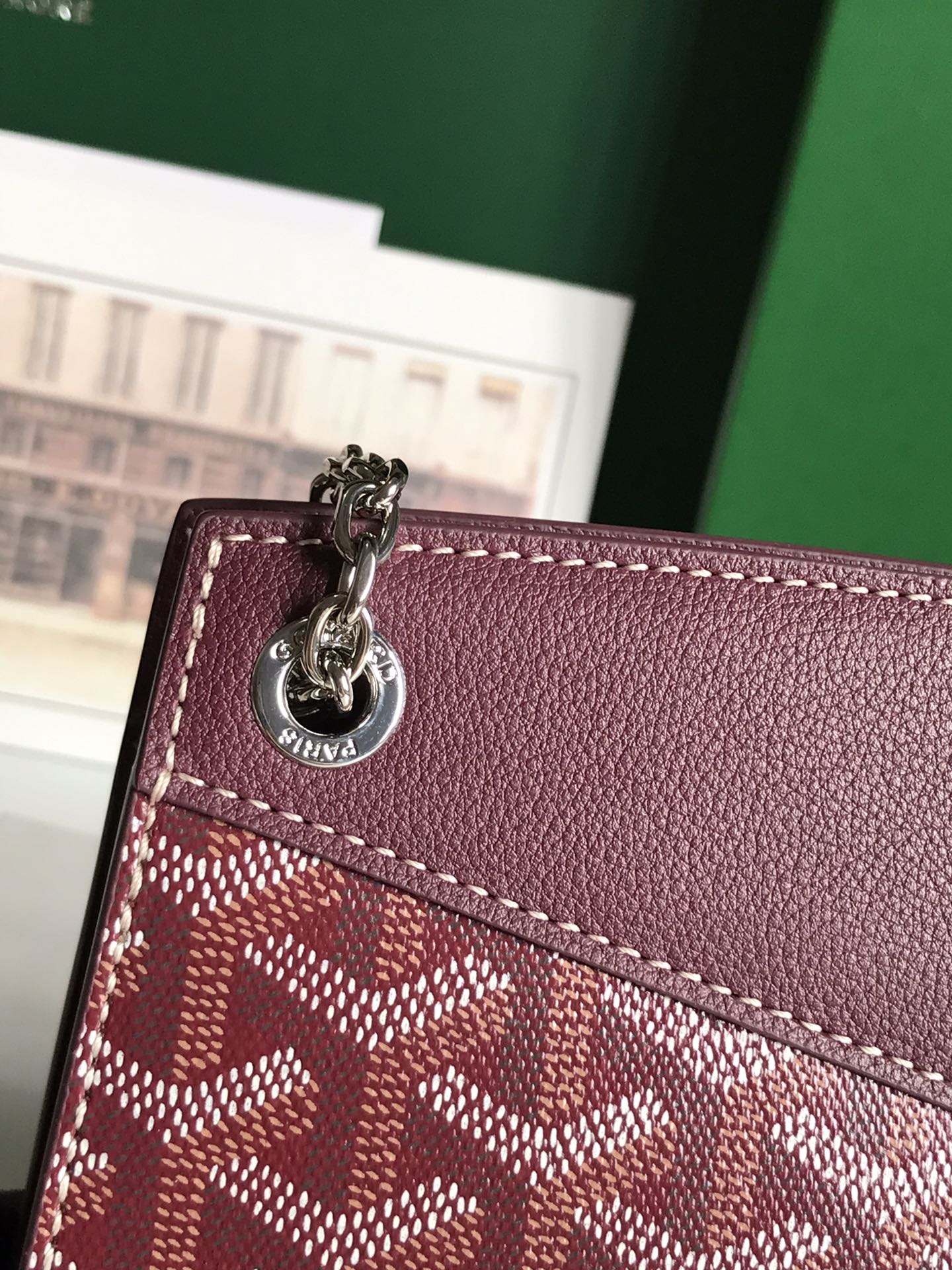 ROUETTE STRUCTURÃ‰ MINI BAG 21 IN WINE RED GOYARDINE CANVAS AND CALFSKIN