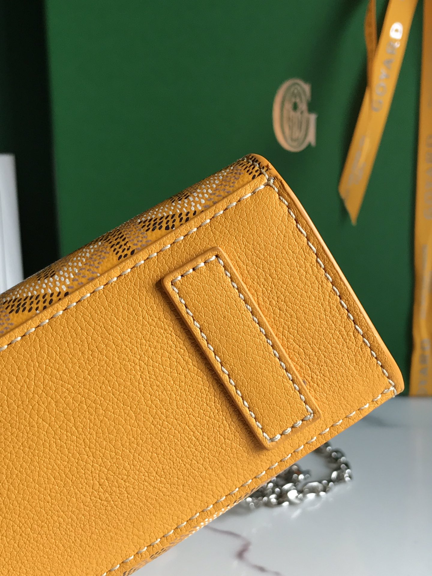 ROUETTE STRUCTURÃ‰ MINI BAG 21 IN YELLOW GOYARDINE CANVAS AND CALFSKIN