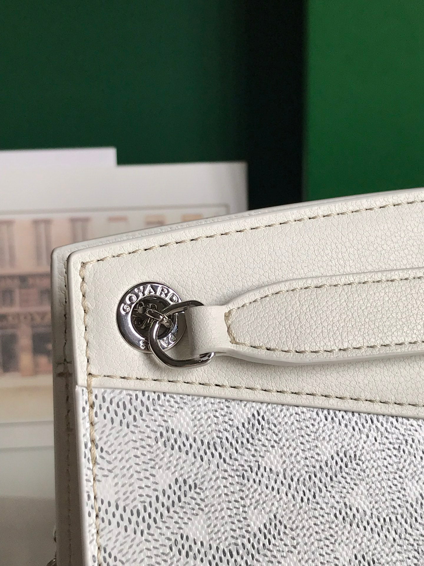 ROUETTE STRUCTURÃ‰ MINI BAG 21 IN WHITE GOYARDINE CANVAS AND CALFSKIN