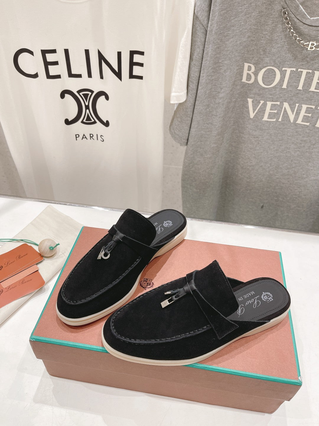 LP CHARMS WALK BABOUCHE LOAFERS BLACK SUEDE