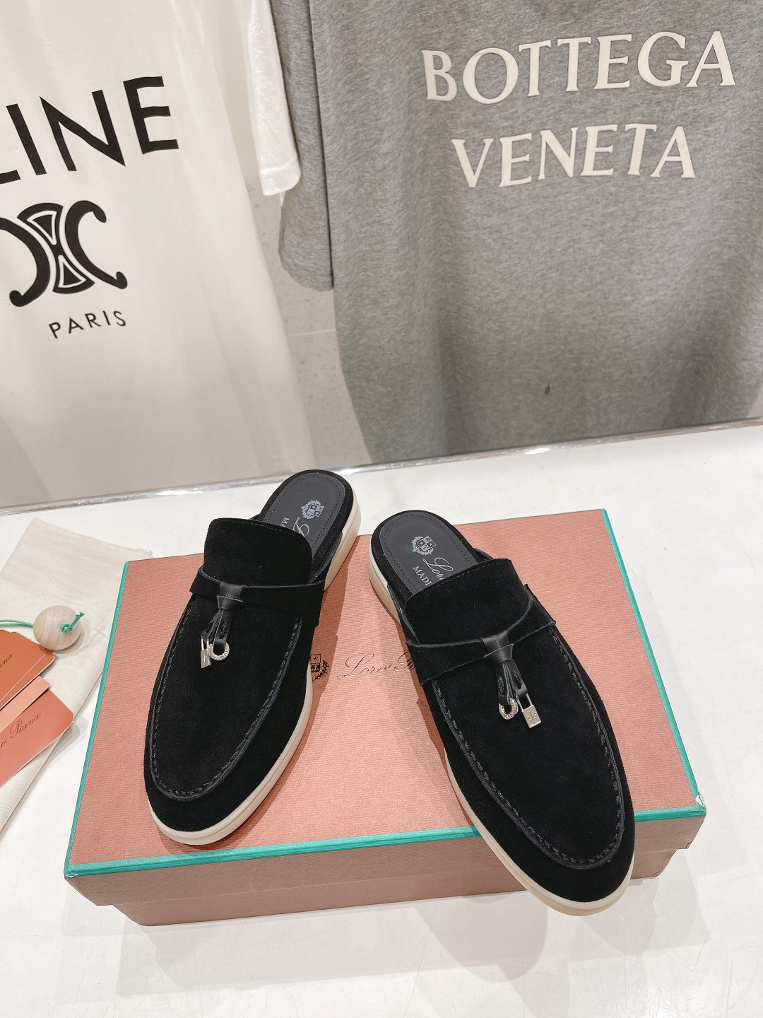 LP CHARMS WALK BABOUCHE LOAFERS BLACK SUEDE