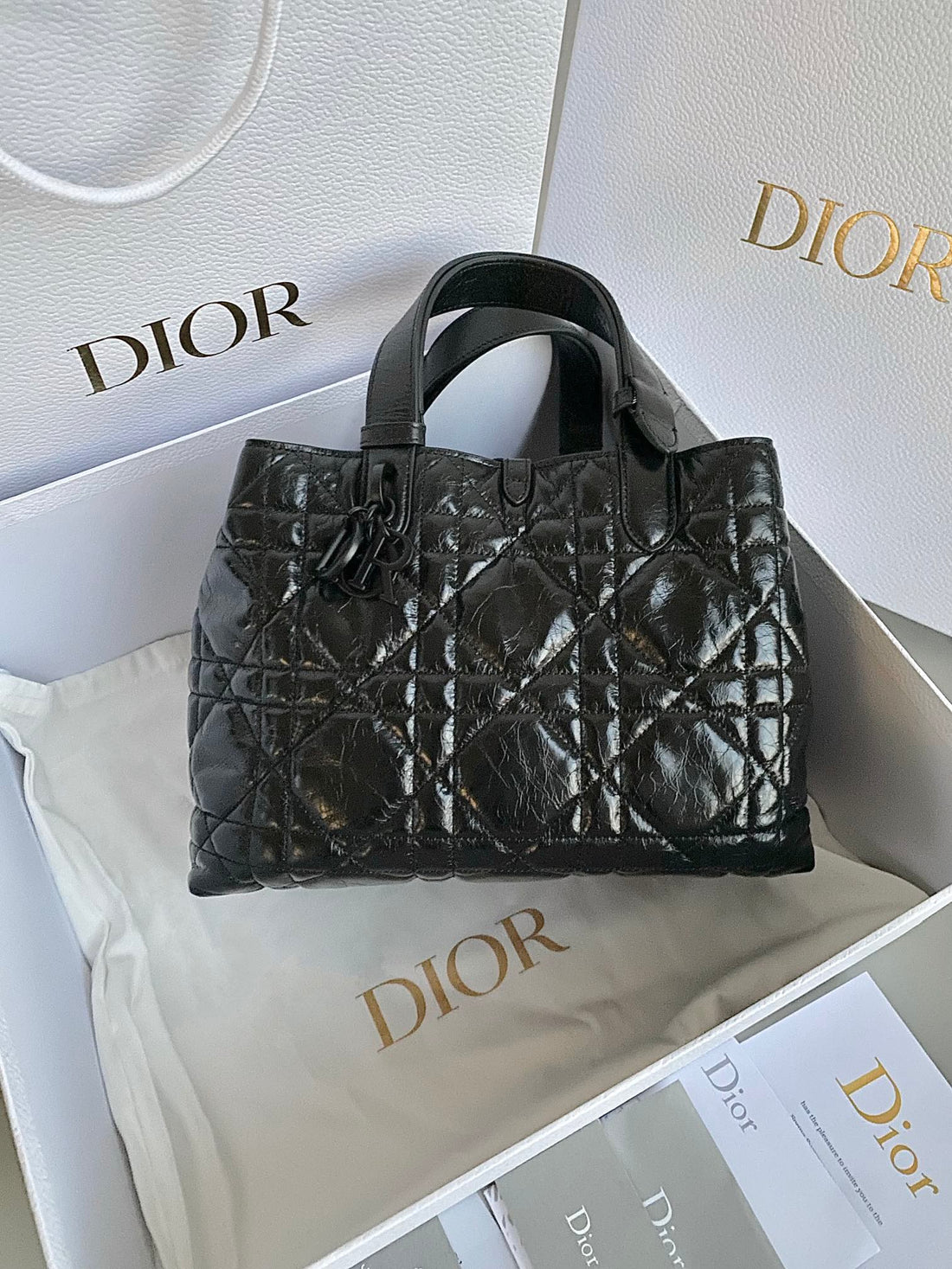cd medium toujours all black calfskin