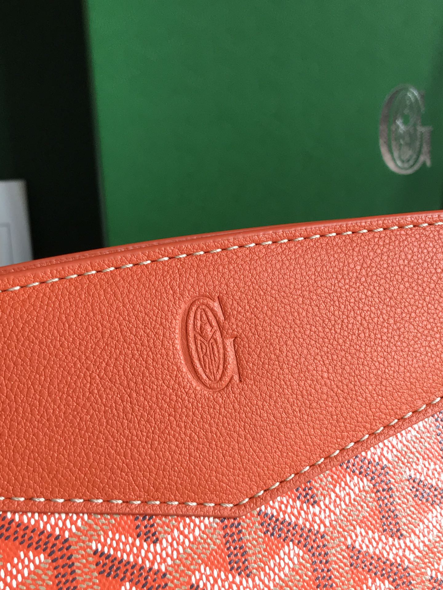 ROUETTE STRUCTURÃ‰ MINI BAG 21 IN ORANGE GOYARDINE CANVAS AND CALFSKIN