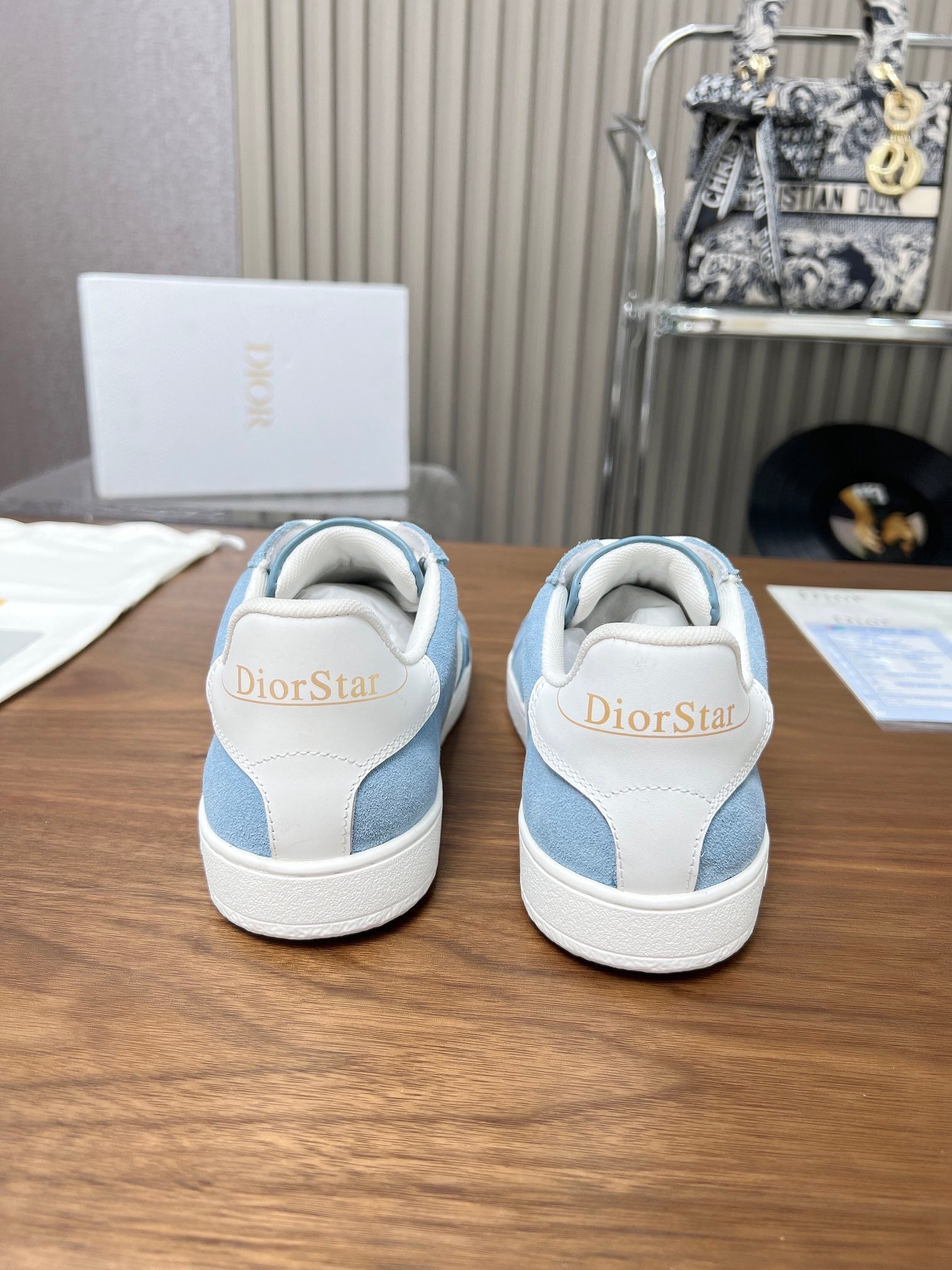 CD Star Sneaker Light Blue Suede And Calfskin