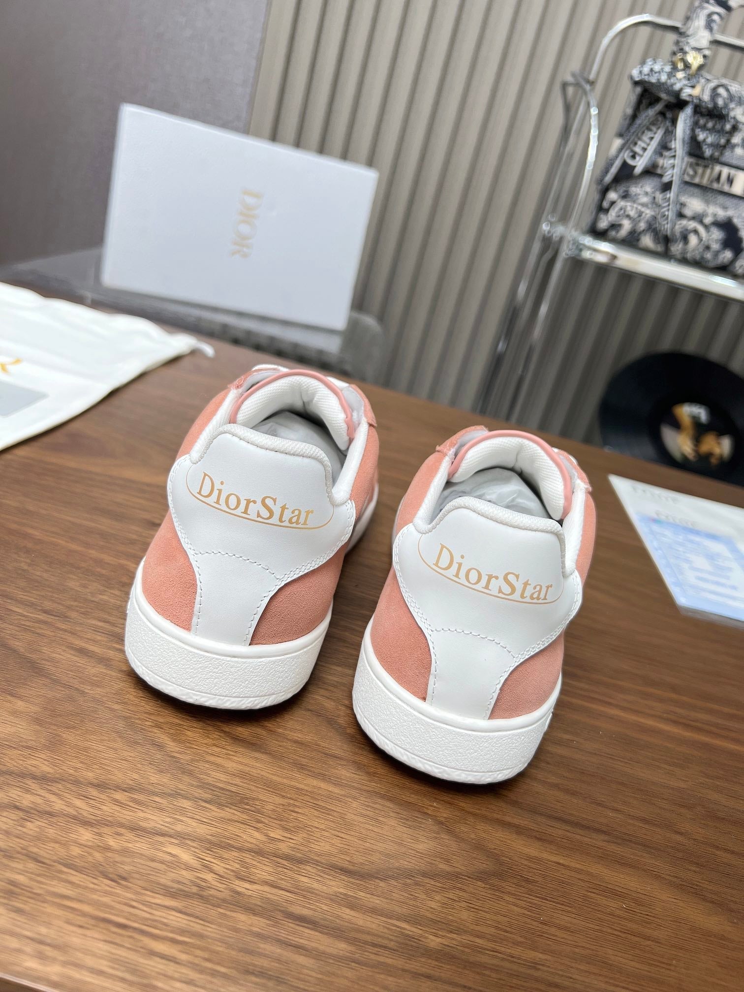 CD Star Sneaker Pink Orange Suede And Calfskin