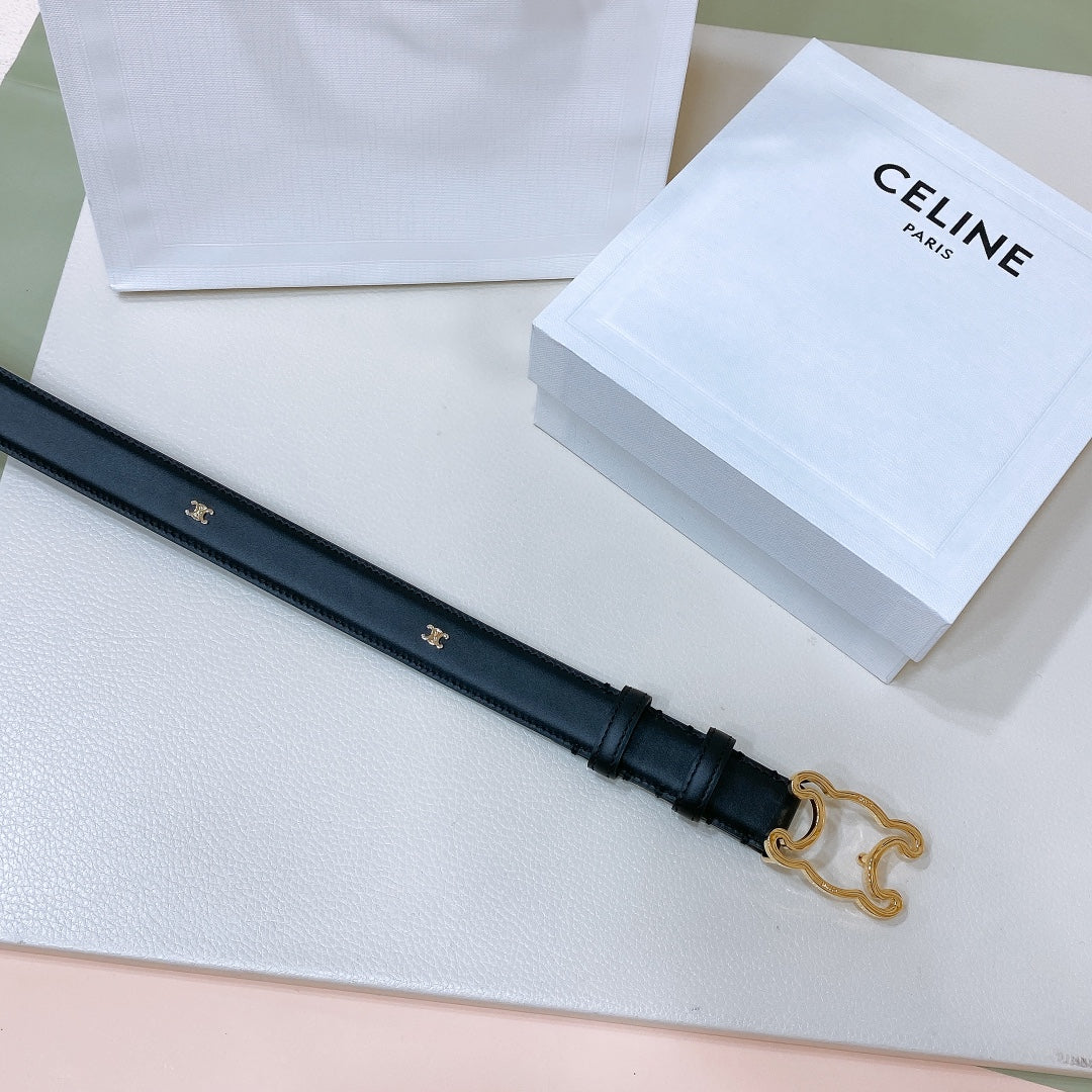 CEL 25mm Frame Triomphe Belt Black Cowhide 176680