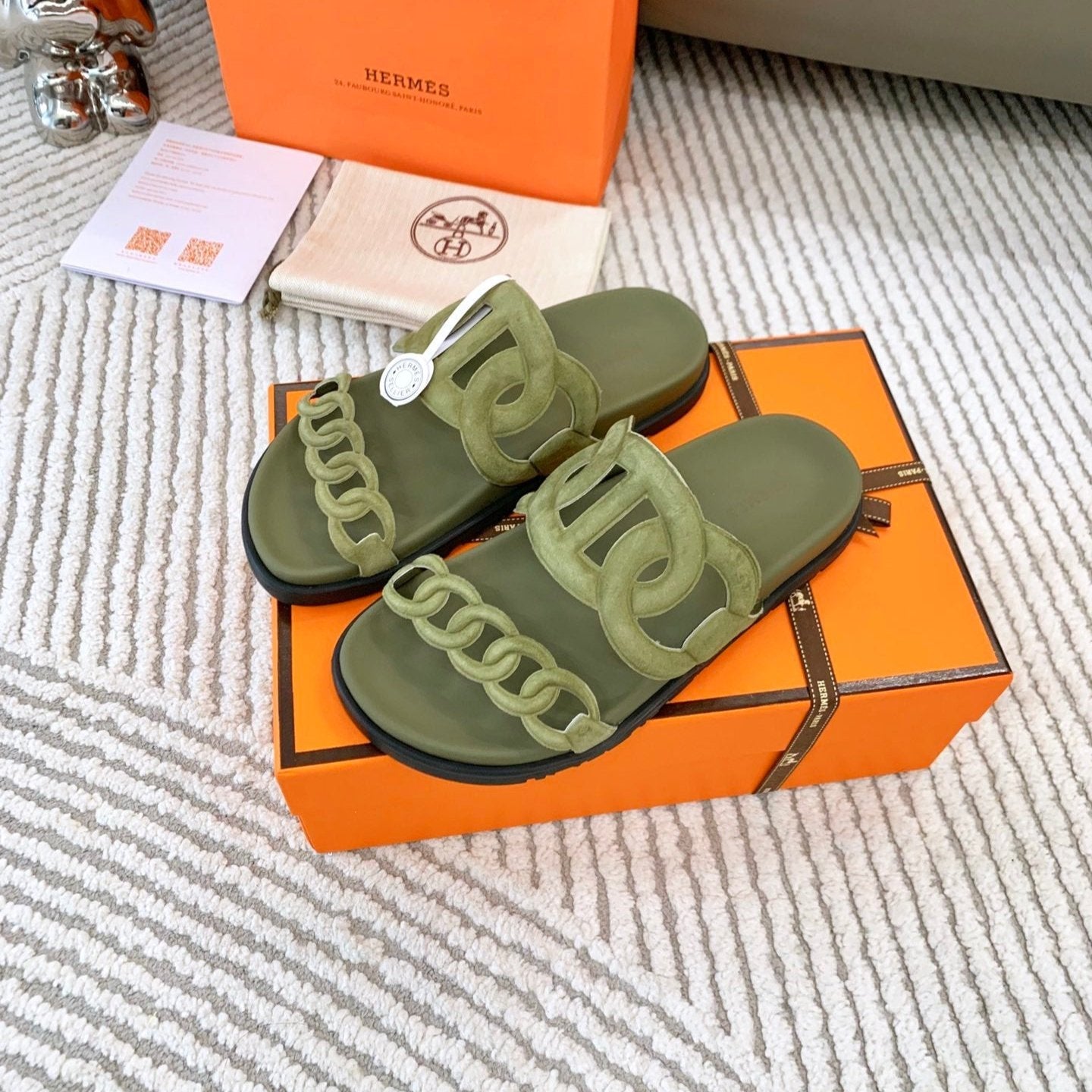 HM Extra sandal Khaki Green Suede 963522