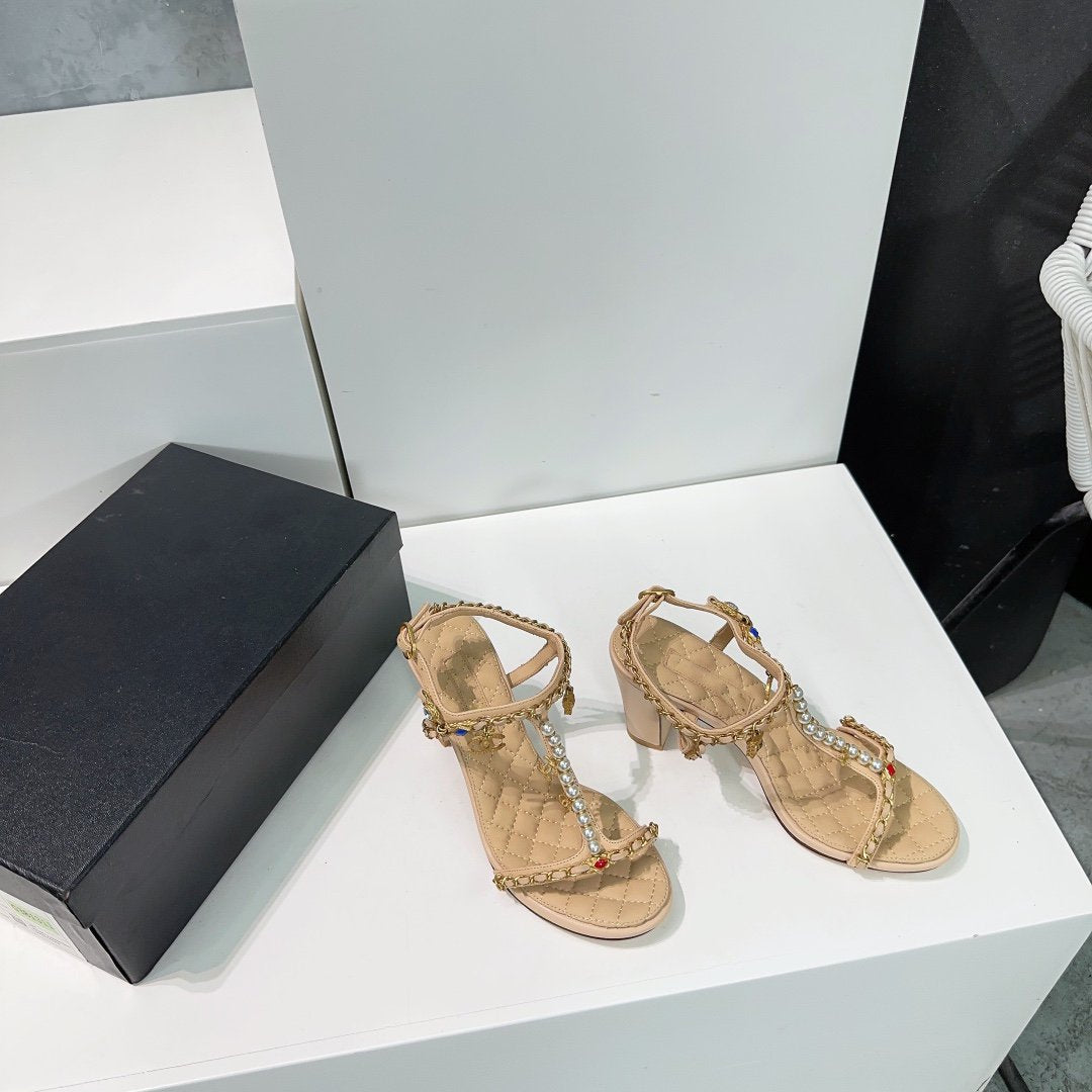 high heel sandal 85 beige quilted calfskin mop