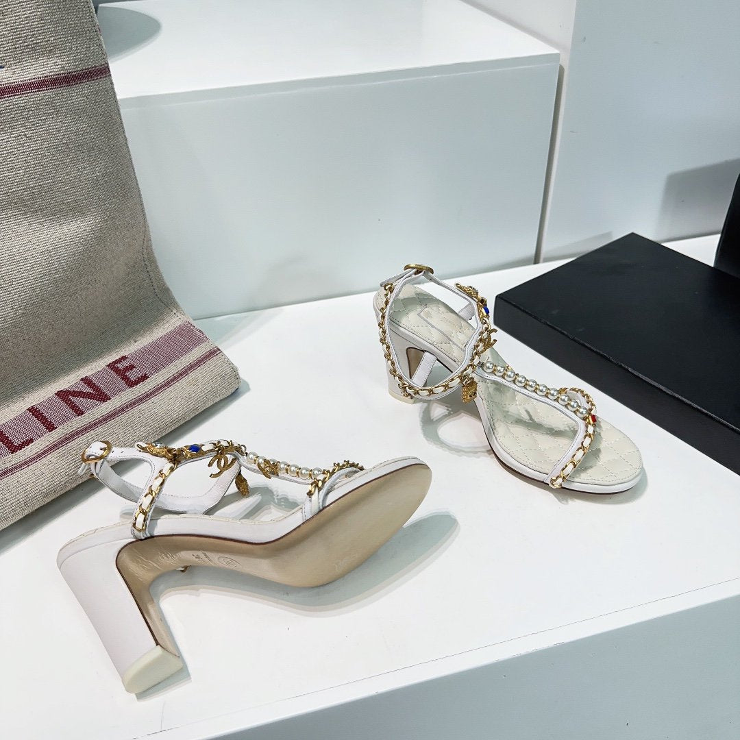 high heel sandal 85 white quilted calfskin mop