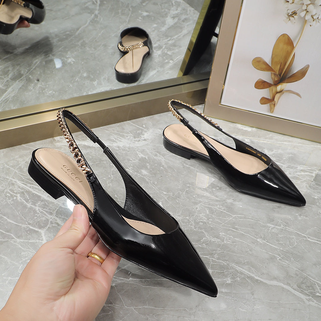 GG  Signoria Slingback Flat Black