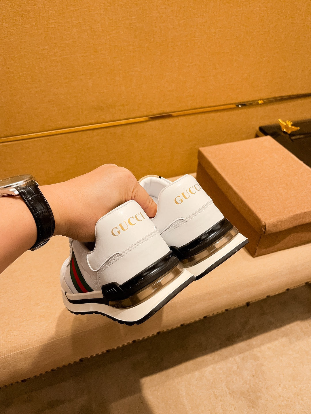 GG Men's ACE Sneaker White Cowhide 108037