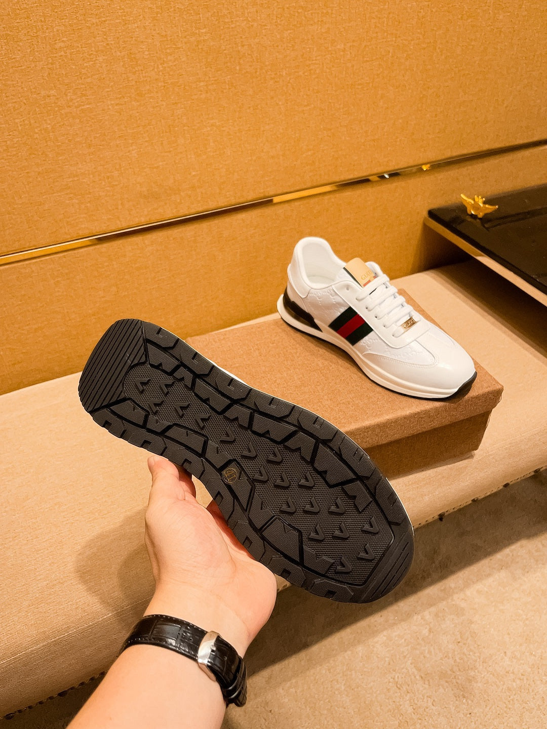 GG Men's ACE Sneaker White Cowhide 108037