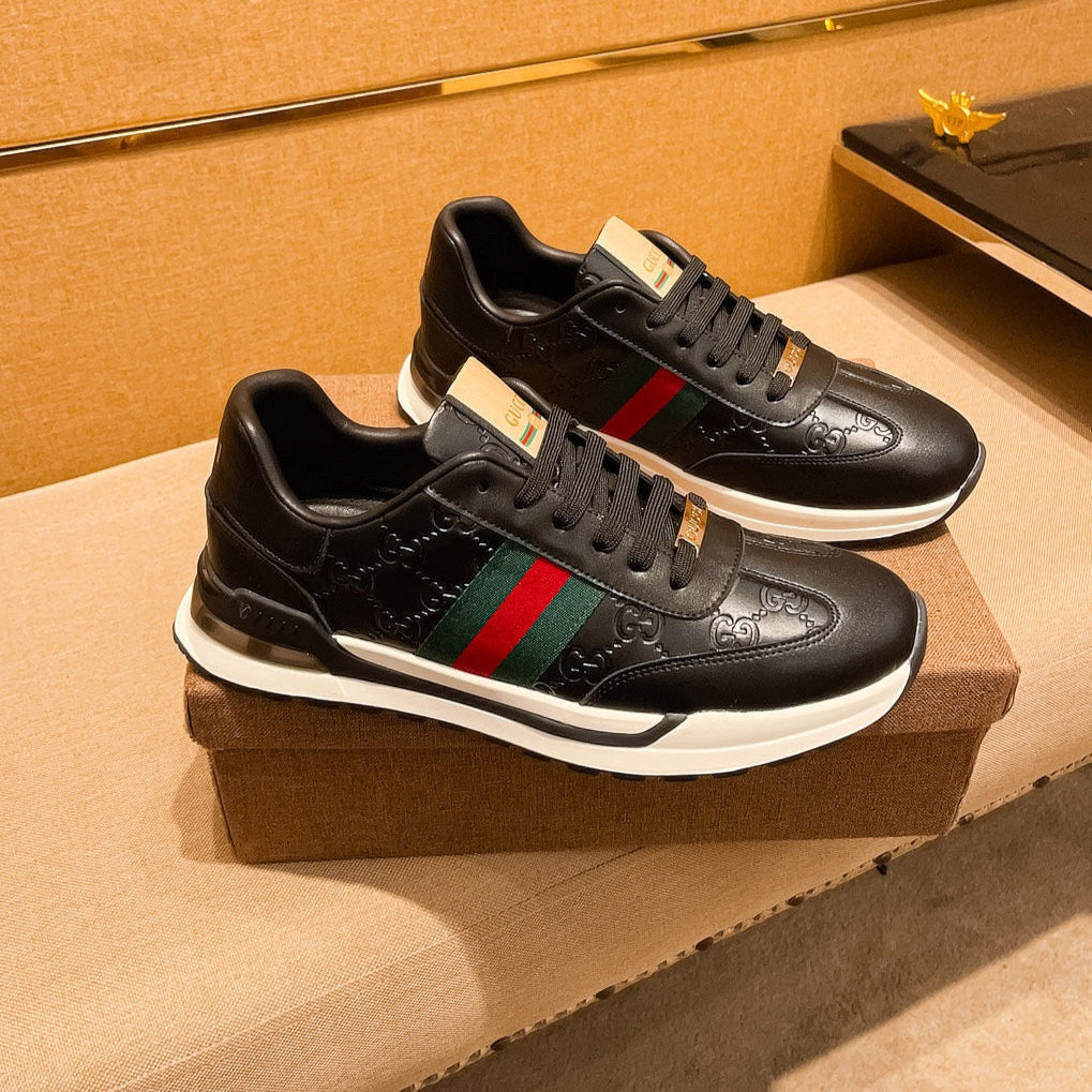 GG Men's ACE Sneaker Black Cowhide 108038