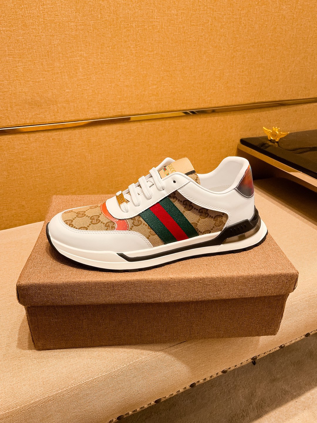 GG Men's ACE Sneaker Brown Cowhide Canvas 108049