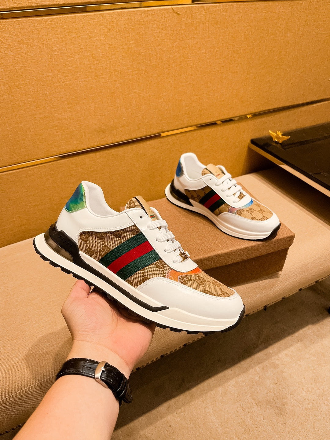 GG Men's ACE Sneaker Brown Cowhide Canvas 108049