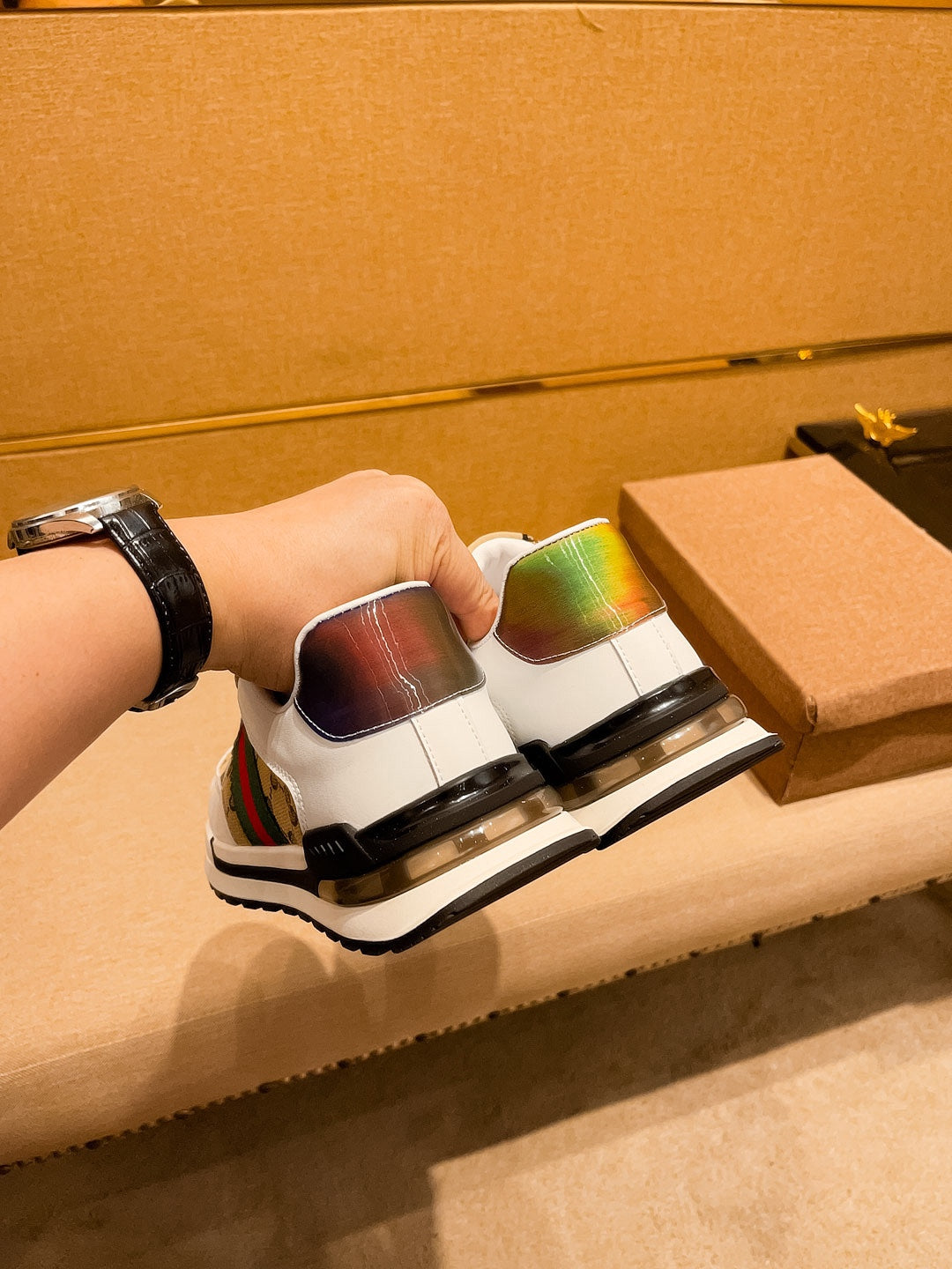 GG Men's ACE Sneaker Brown Cowhide Canvas 108049