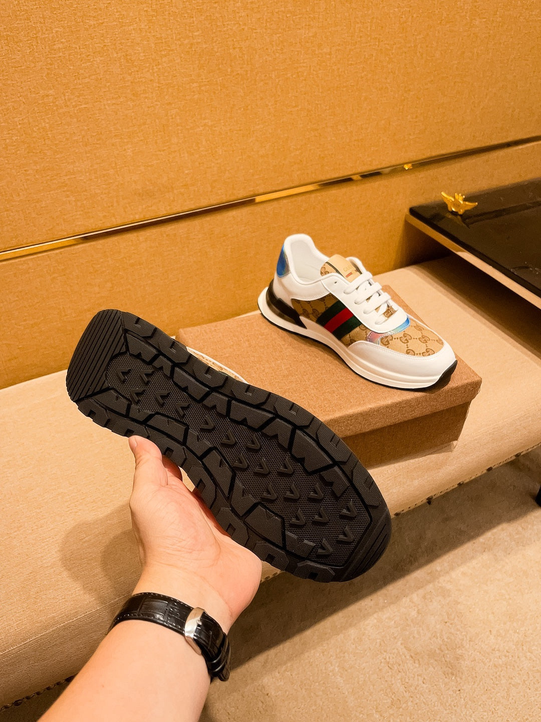 GG Men's ACE Sneaker Brown Cowhide Canvas 108049