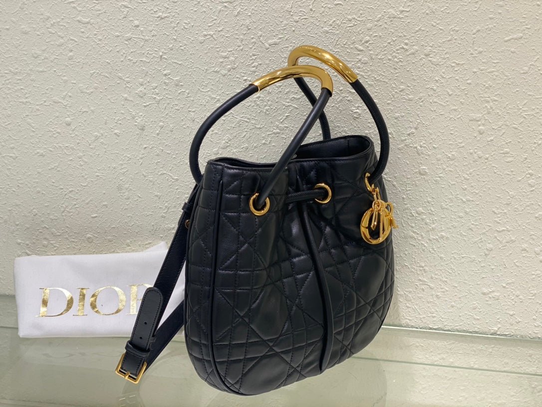 meidum cd nolita 27cm black macrocannage lambskin