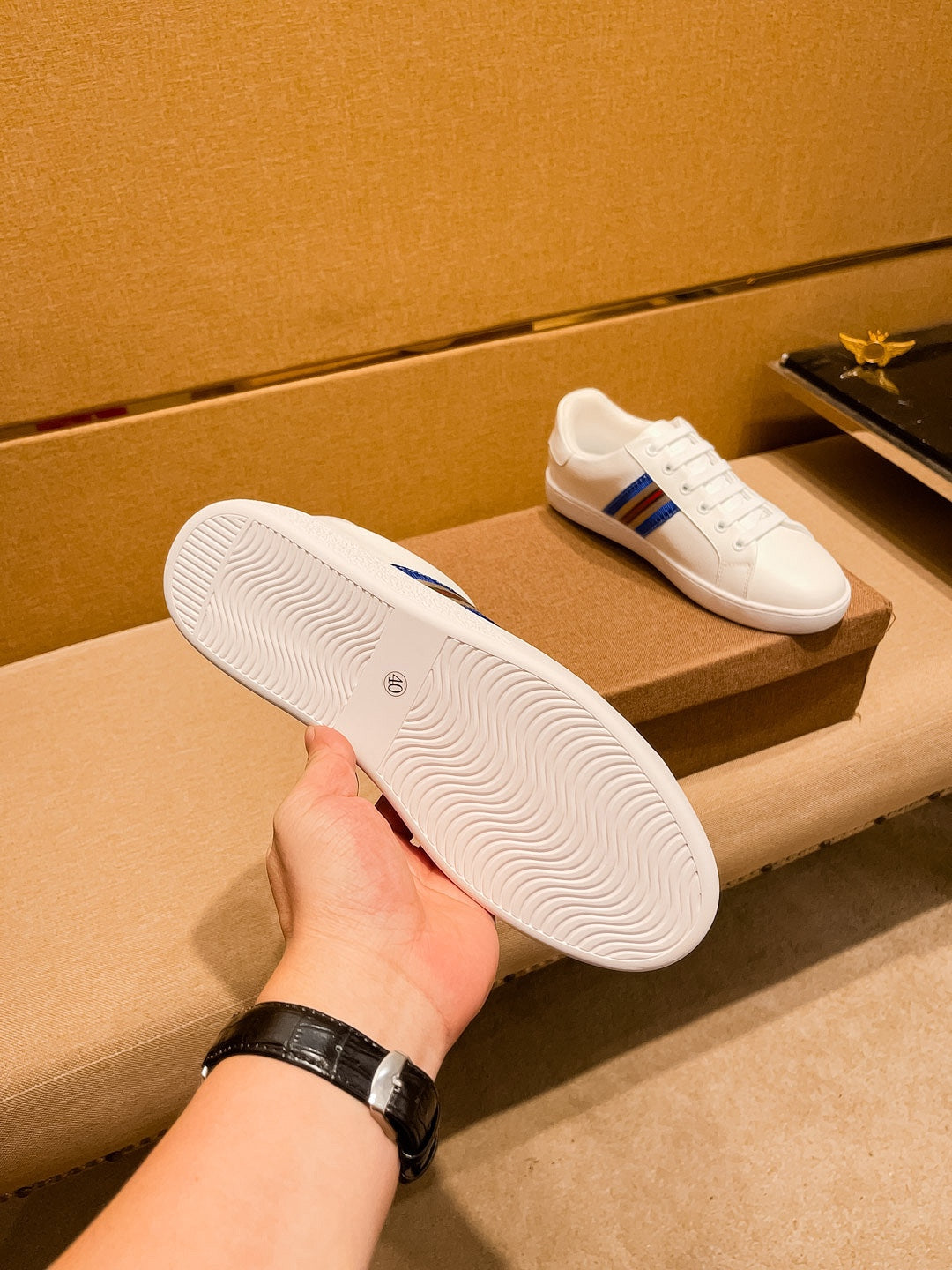 GG Men's Sneaker White Cowhide 238381