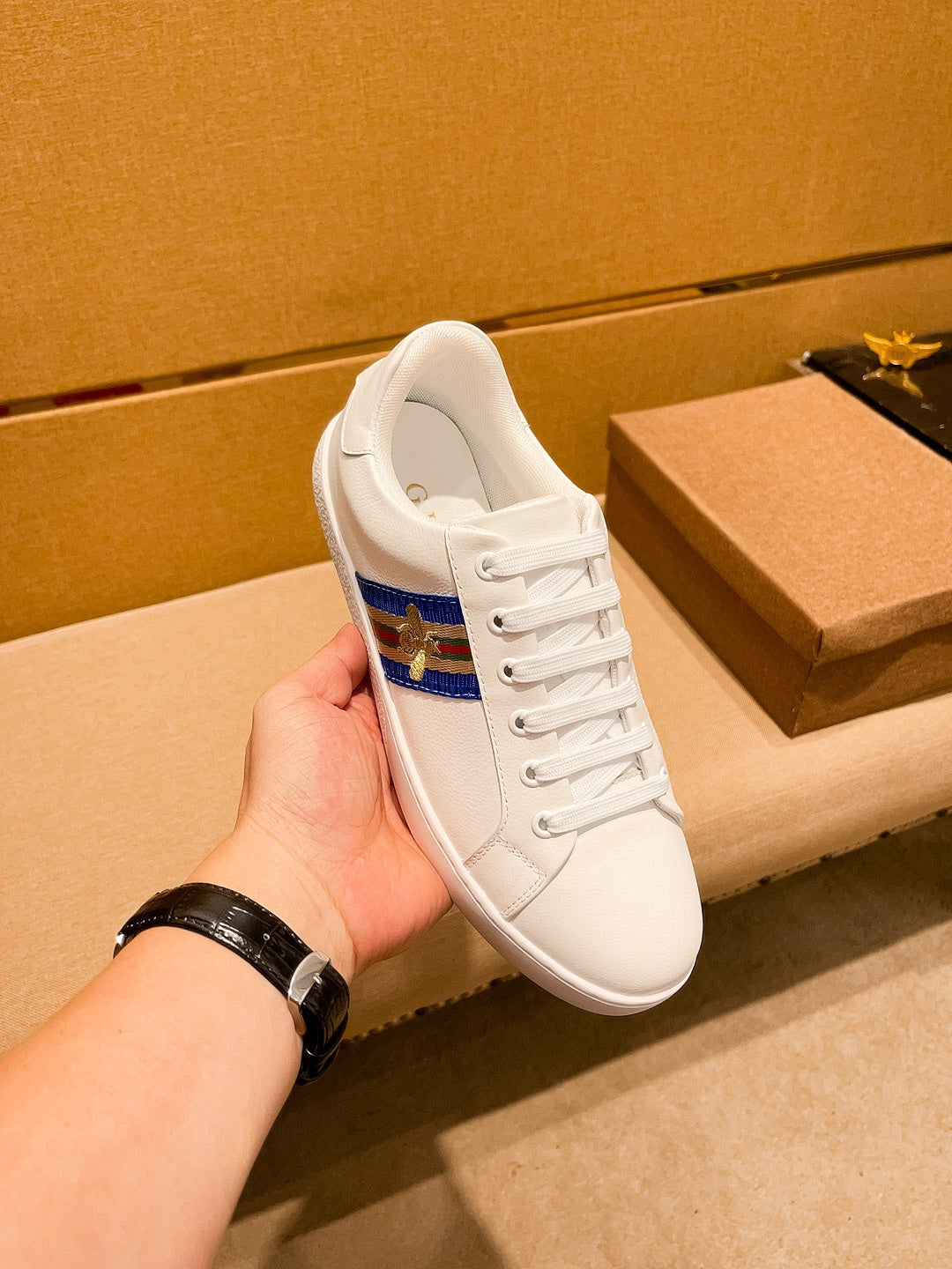 GG Men's Sneaker White Cowhide 238381