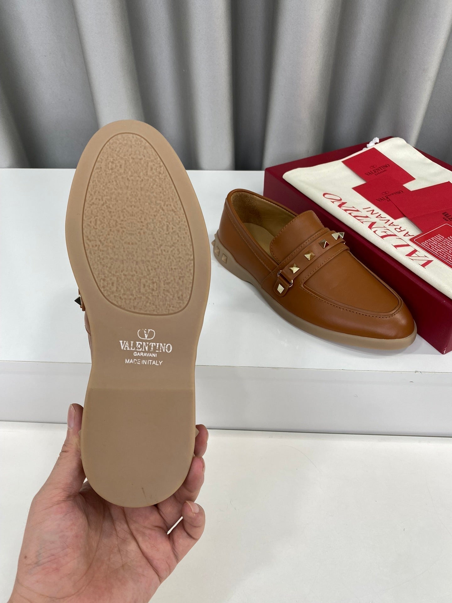 LEISURE FLOWS SPLIT LOAFER IN BRONZE BROWN CALFSKIN