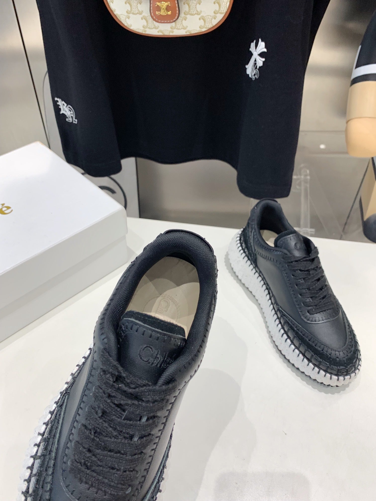 CHLOÃ‰ NAMA SNEAKER 5 CM IN BLACK CALFSKIN