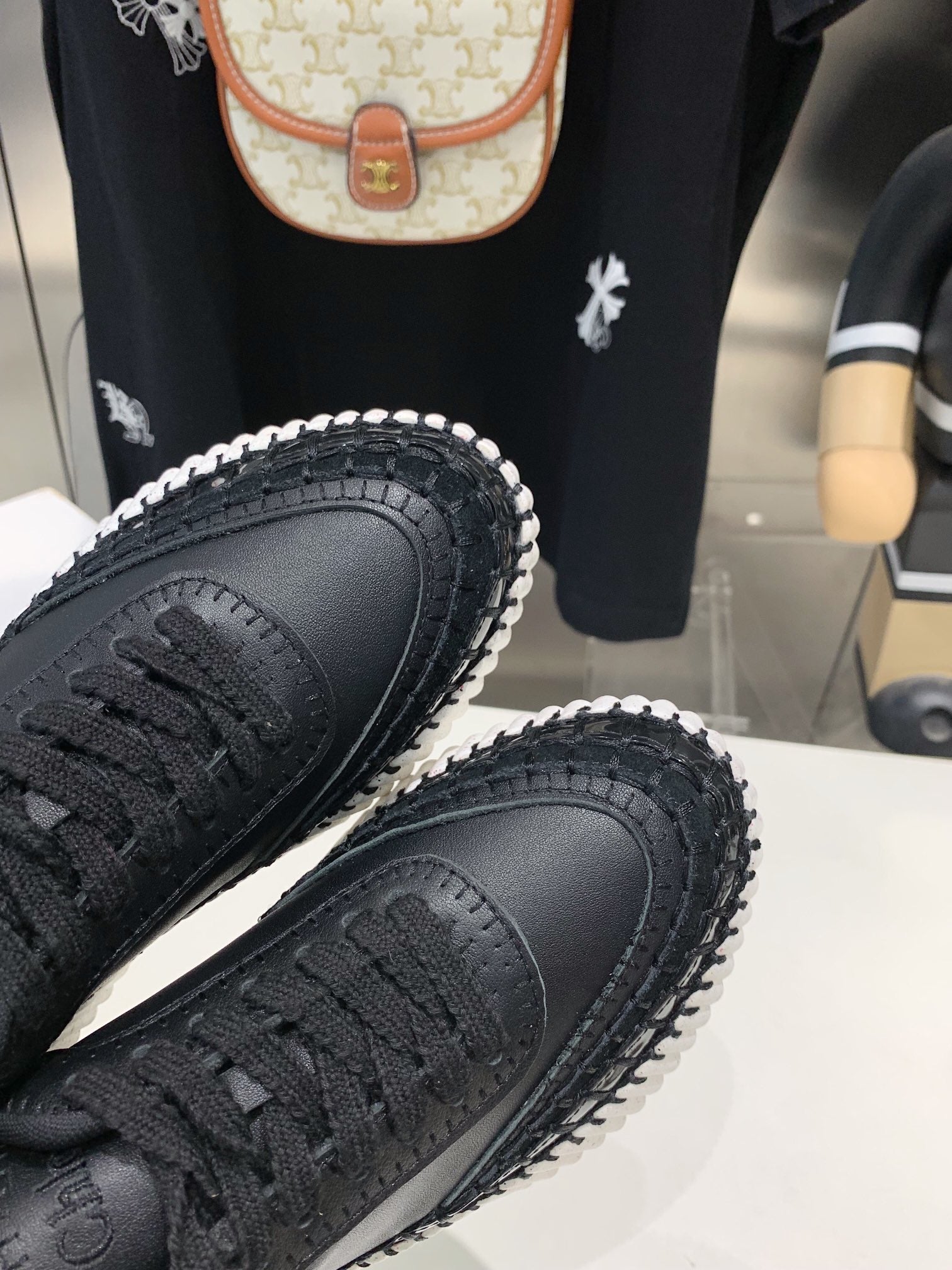 CHLOÃ‰ NAMA SNEAKER 5 CM IN BLACK CALFSKIN