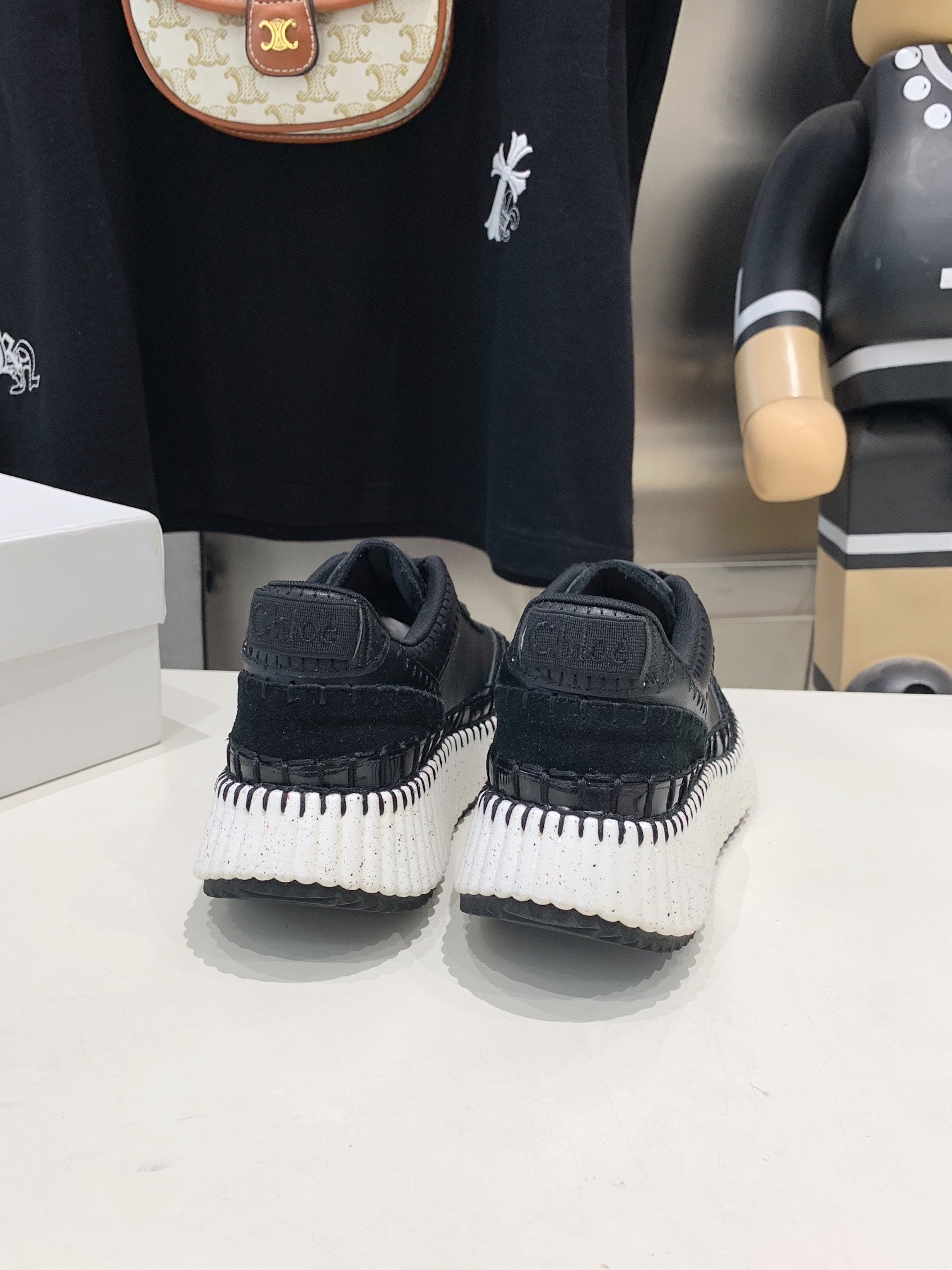 CHLOÃ‰ NAMA SNEAKER 5 CM IN BLACK CALFSKIN